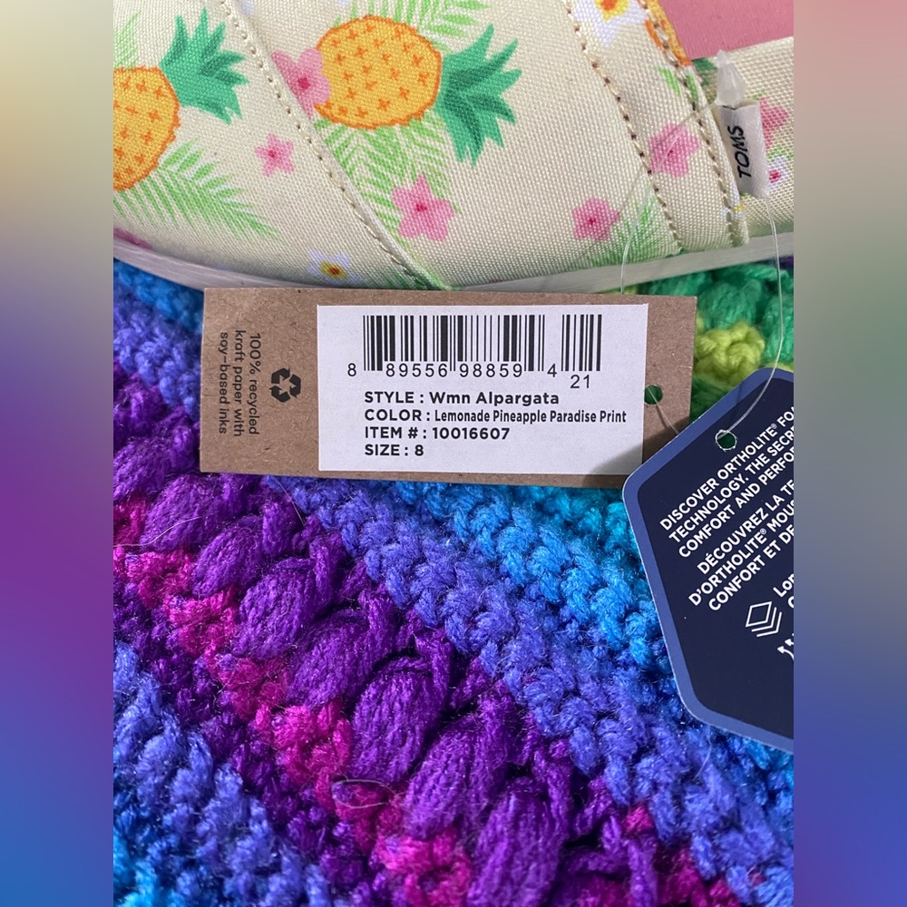 TOMS | Women’s 8 | NWT | Lemonade Pineapple Paradise | Alpargata - Picture 12 of 16